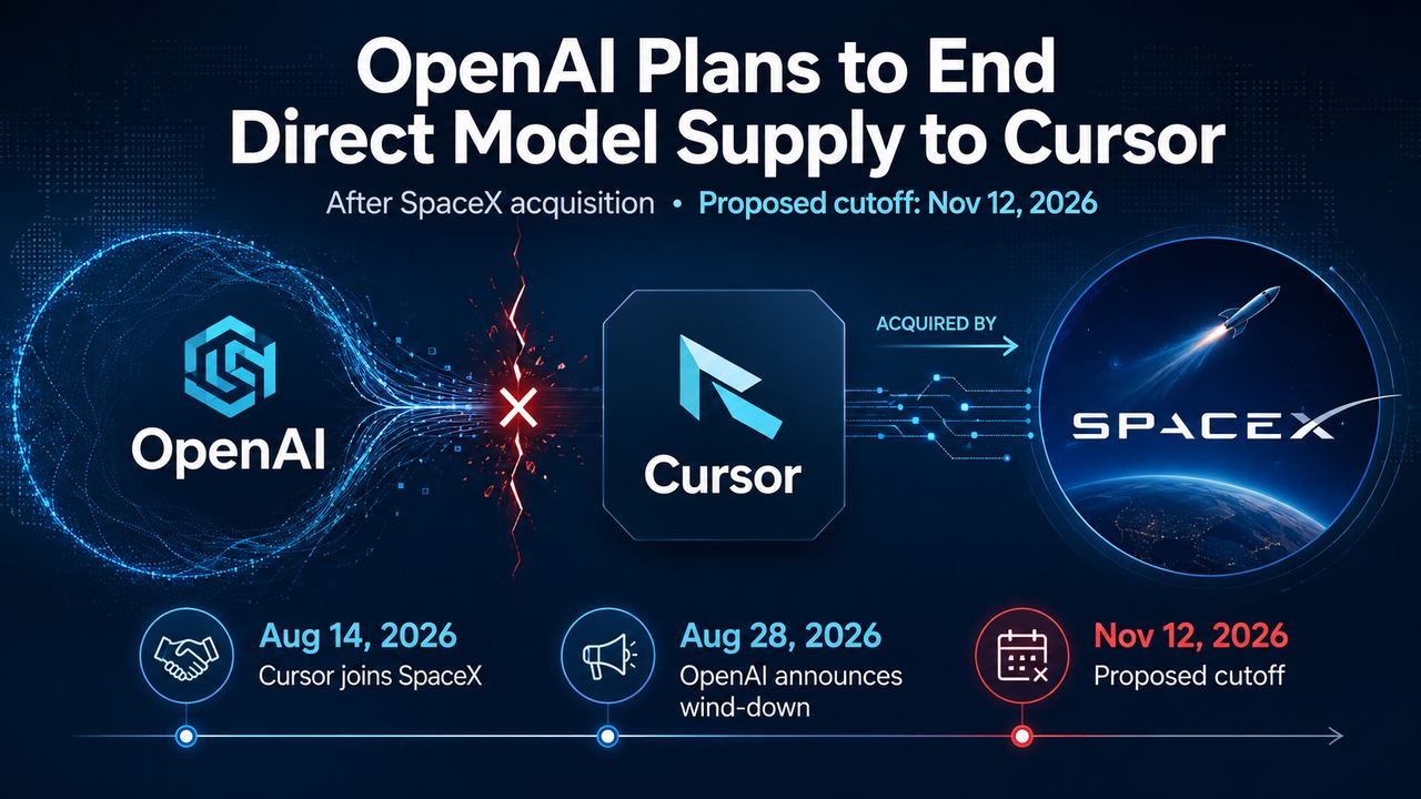 OpenAI Plans to End Direct Model Supply to Cursor After SpaceX Acquisition